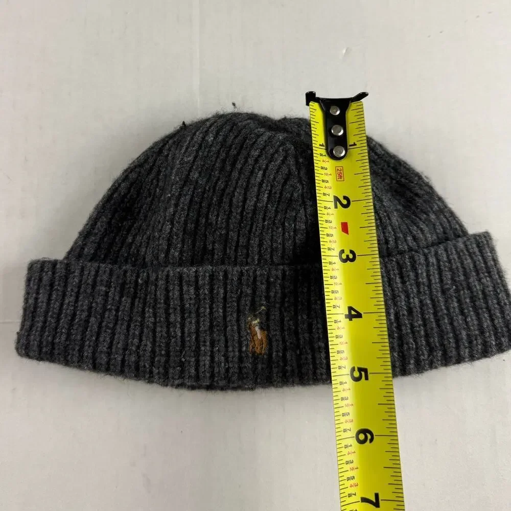 Polo Ralph Lauren Boys' Knit Beanie Hat - Gray Embroidered Pony